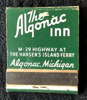 The Algonac Inn - Matchbook (newer photo)
